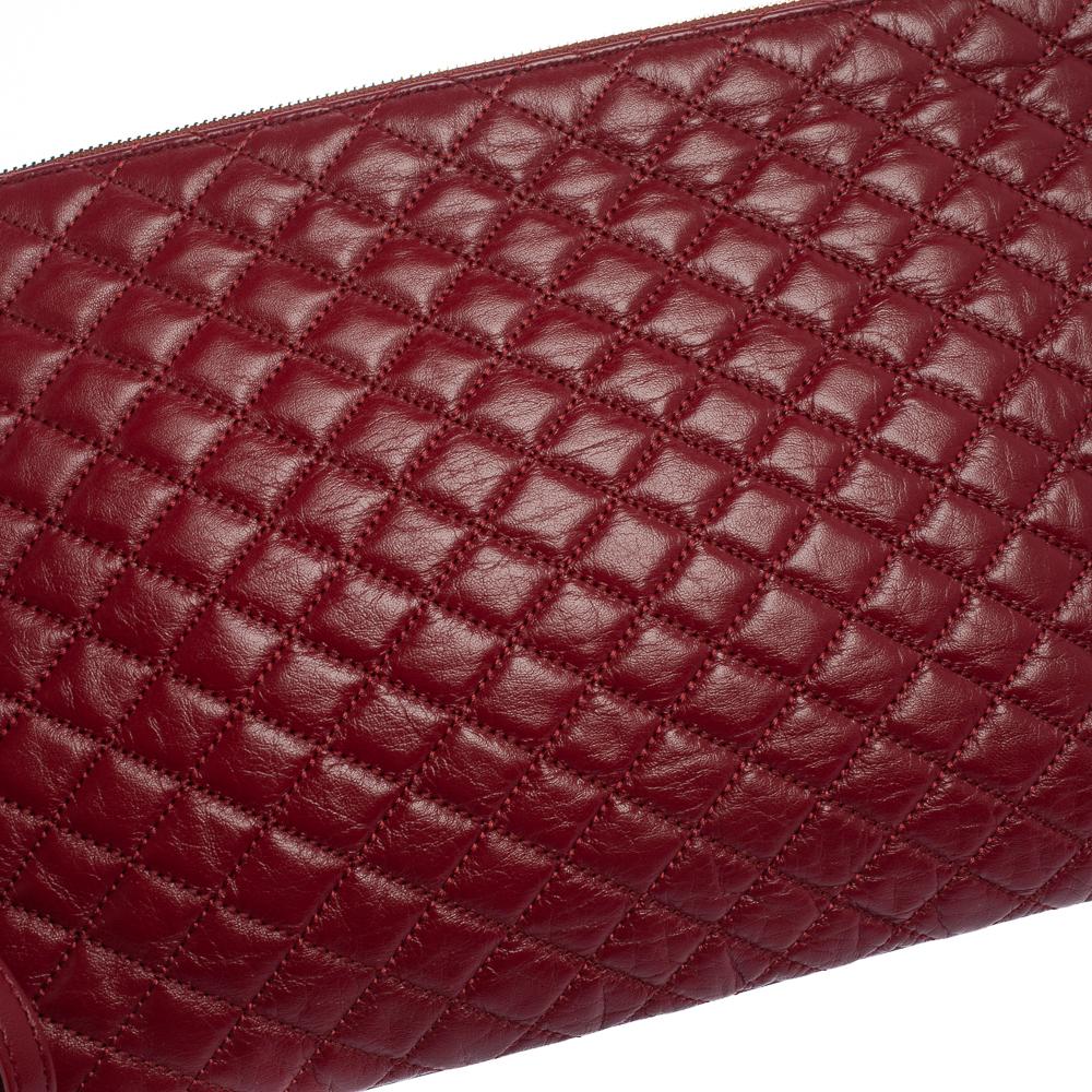 Dolce & Gabbana Red Quilted Leather Pouch 1