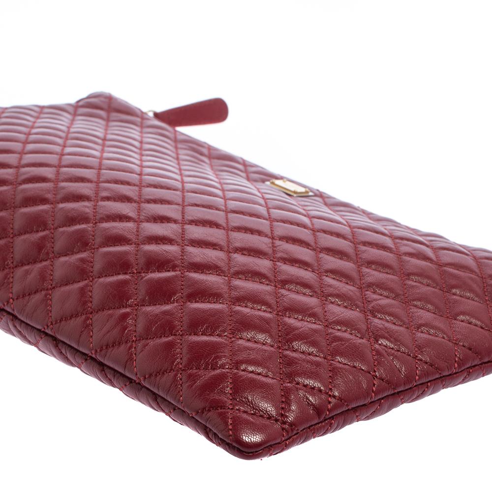 Dolce & Gabbana Red Quilted Leather Pouch 2