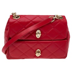 Dolce & Gabbana Red Quilted Leather Shoulder Bag