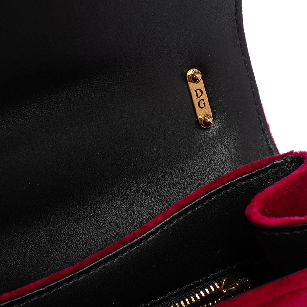 Dolce & Gabbana Red Quilted Velvet Medium Devotion Chain Shoulder Bag 5