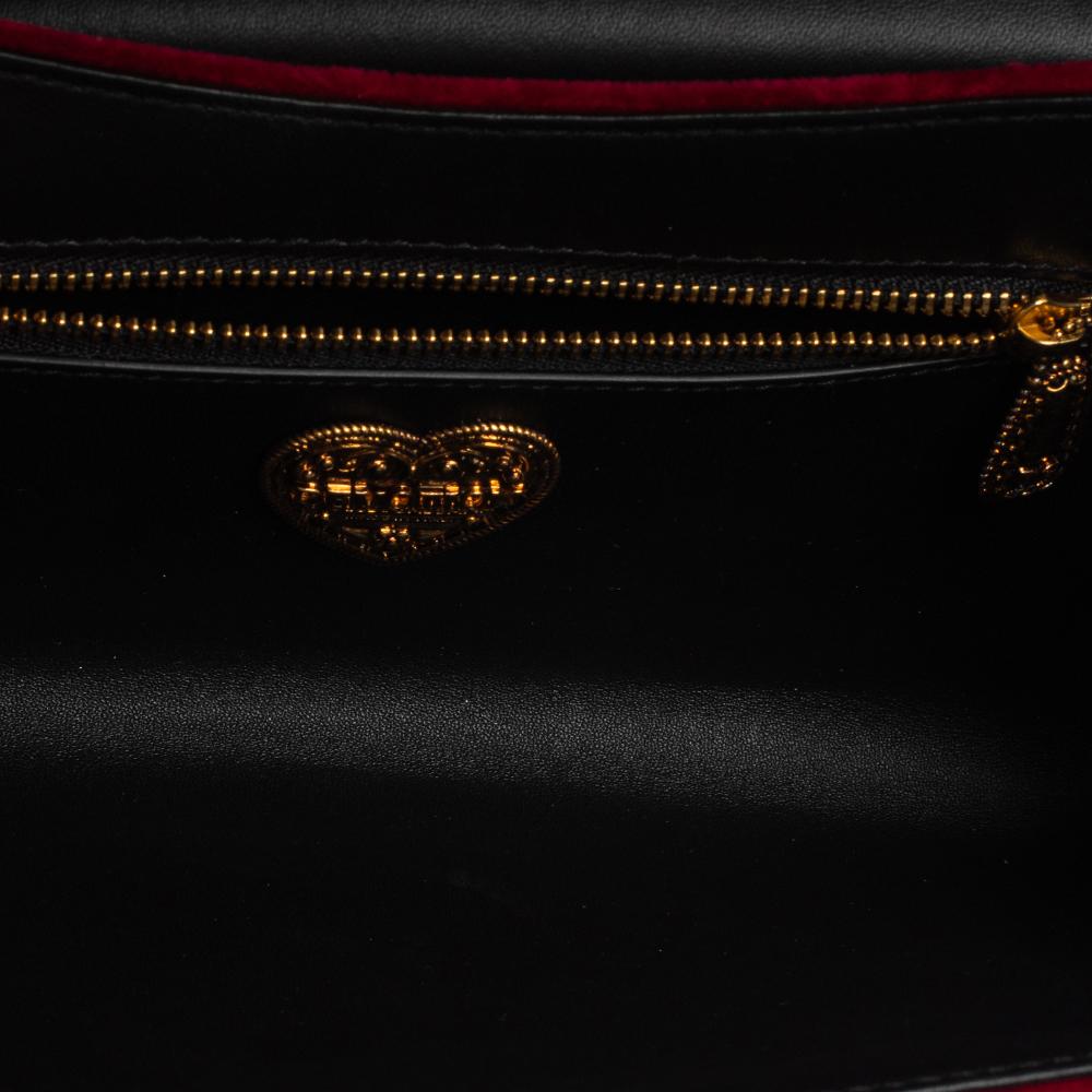 Dolce & Gabbana Red Quilted Velvet Medium Devotion Chain Shoulder Bag 7