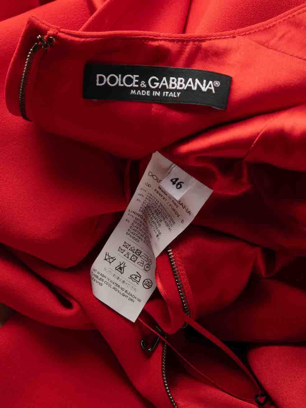 Dolce & Gabbana Red Round Neckline Mini Dress Size XL For Sale 1