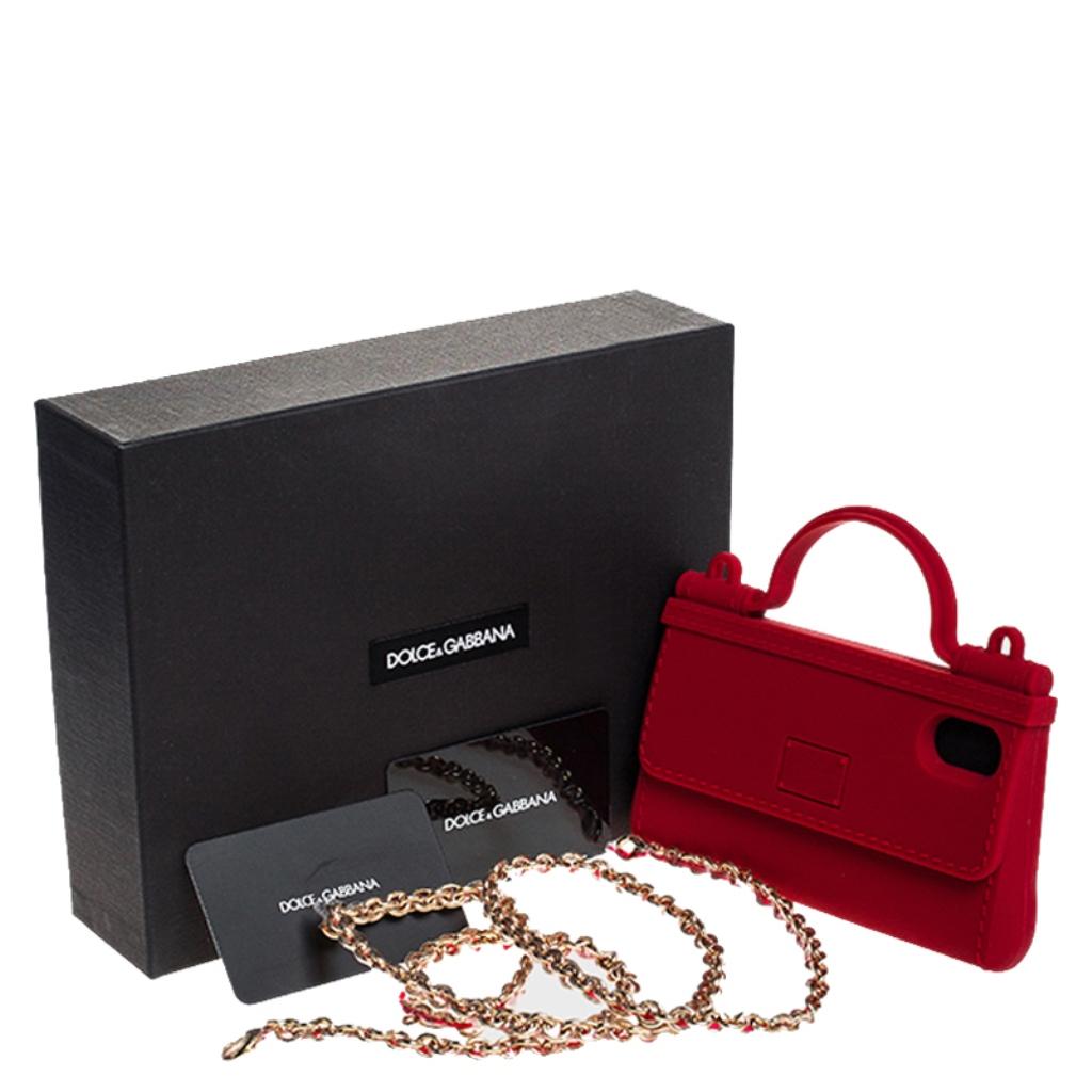 Dolce & Gabbana Red Rubber Sicily iPhone X - XS Chain Case 5