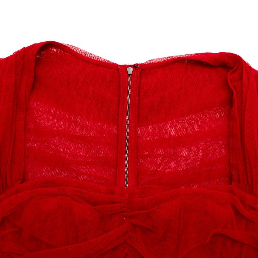 dolce and gabbana red tulle dress