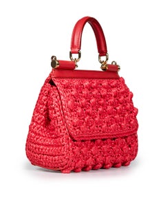 Dolce & Gabbana Red Sicily Woven Mini Bag