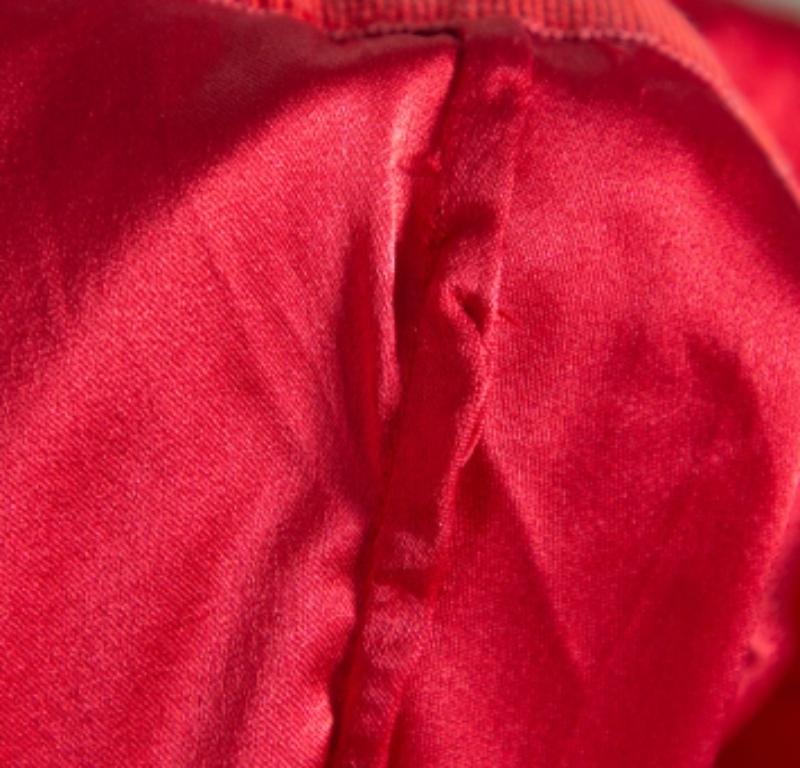Dolce & Gabbana Red Silk Organza Lace Trim Flared Dress M For Sale 2