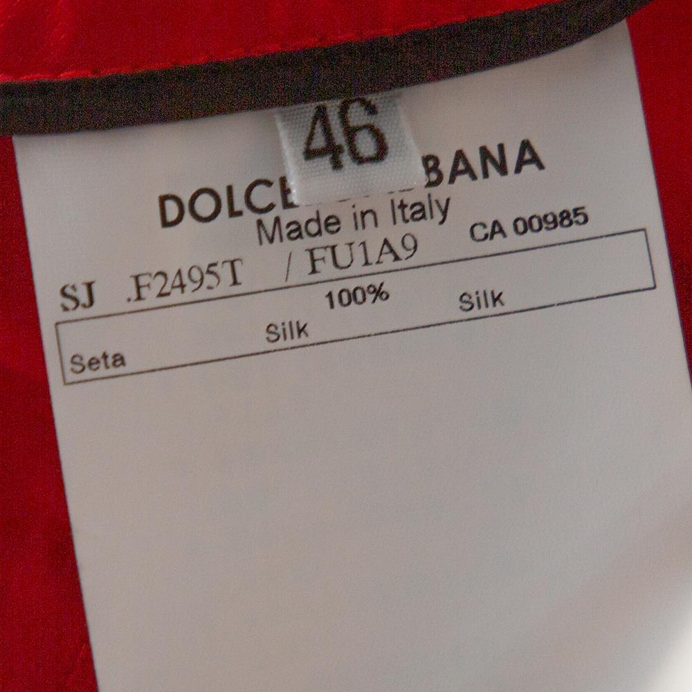 Dolce & Gabbana Rot Seide Satin Knopf vorne Mantel L 2