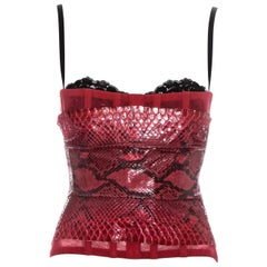 Dolce & Gabbana red snakeskin and mesh corset, ss 2005