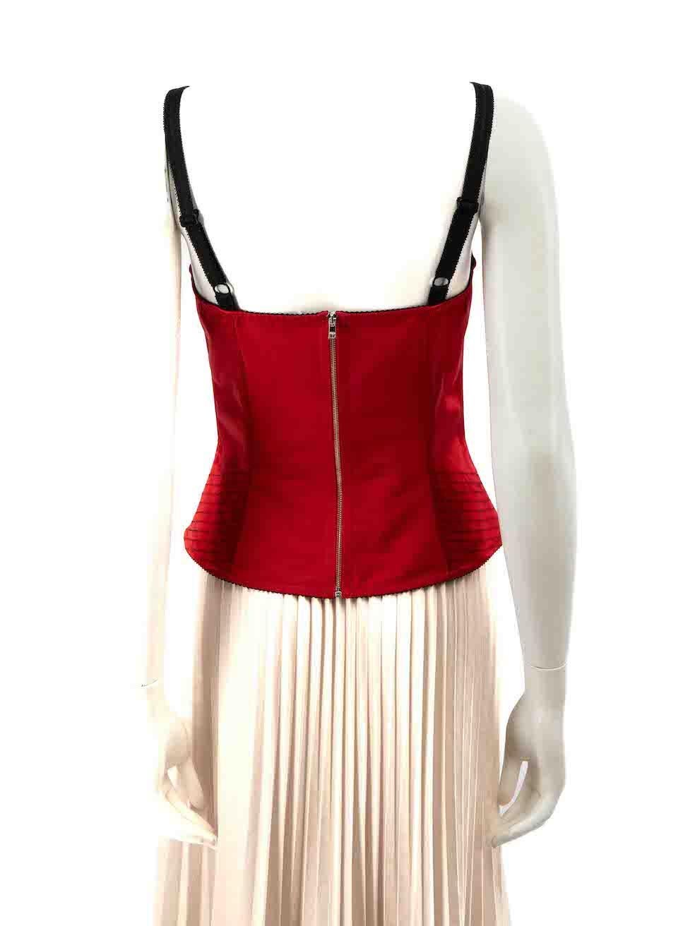 Dolce & Gabbana Red Striped Stitching Corset Size M In Excellent Condition For Sale In London, GB