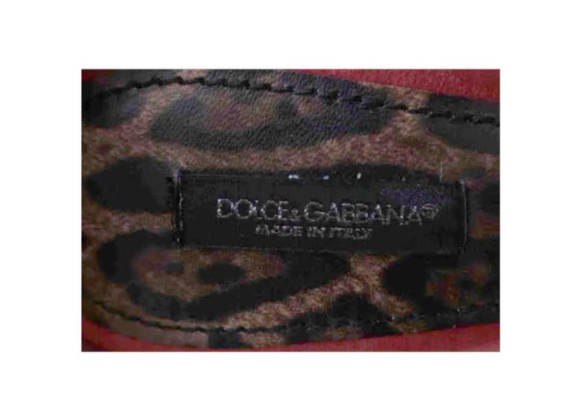 Dolce & Gabbana Red Suede Strap Sandals Shoes Heels Capra Italy With Tags Box For Sale 2