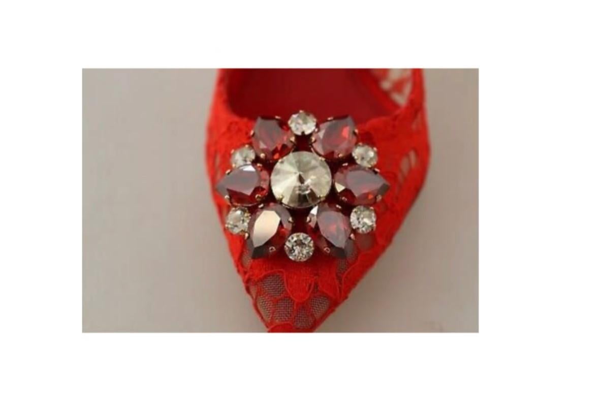 red dolce and gabbana shoes with crystals