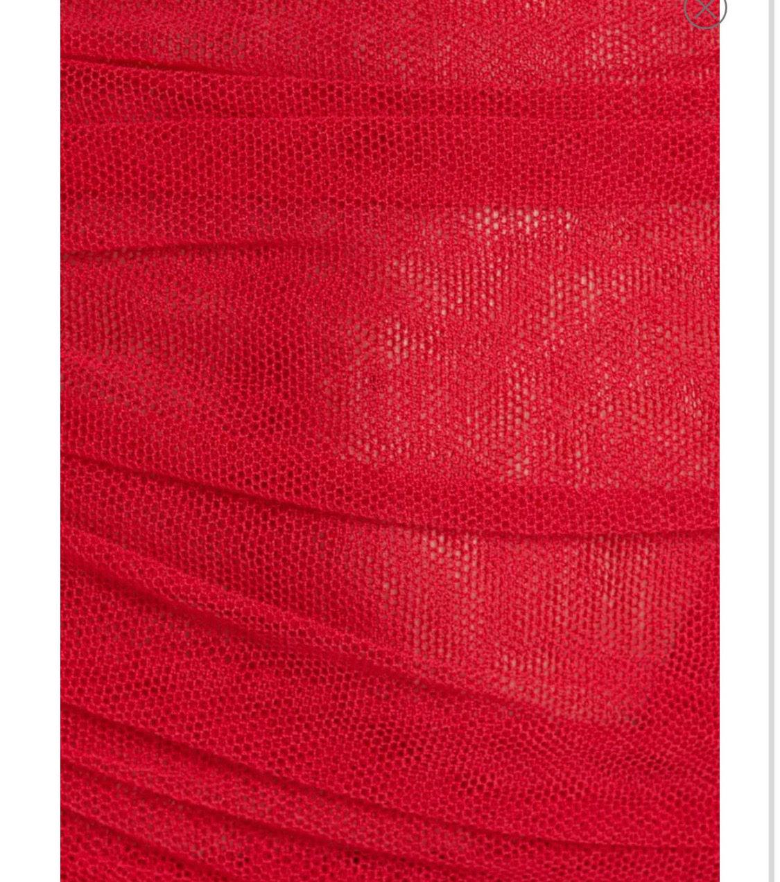 Dolce & Gabbana red two-layered cotton and nylon dress with gathers  1