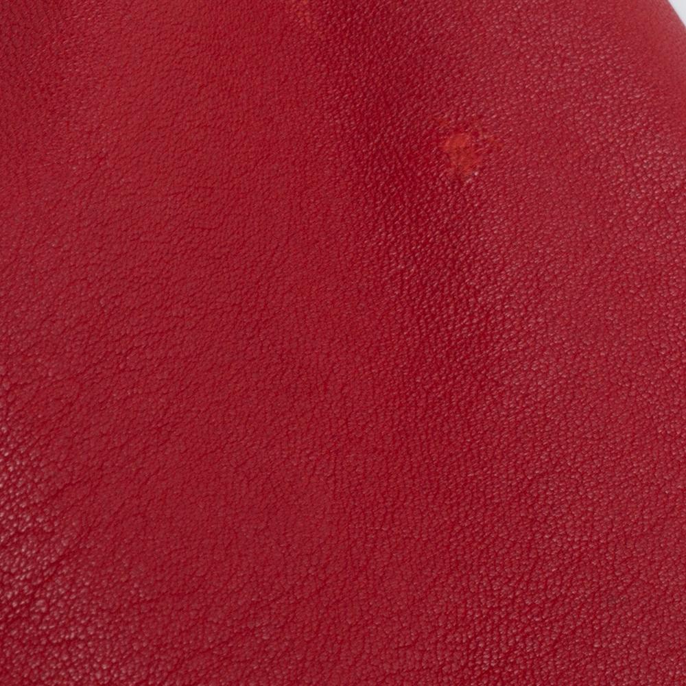 Women's Dolce & Gabbana Red Washed Leather Biker Jacket S