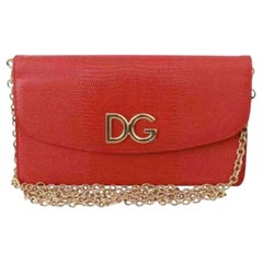 Dolce & Gabbana Red with gold DG Logo Crossbody Shoulder Bag