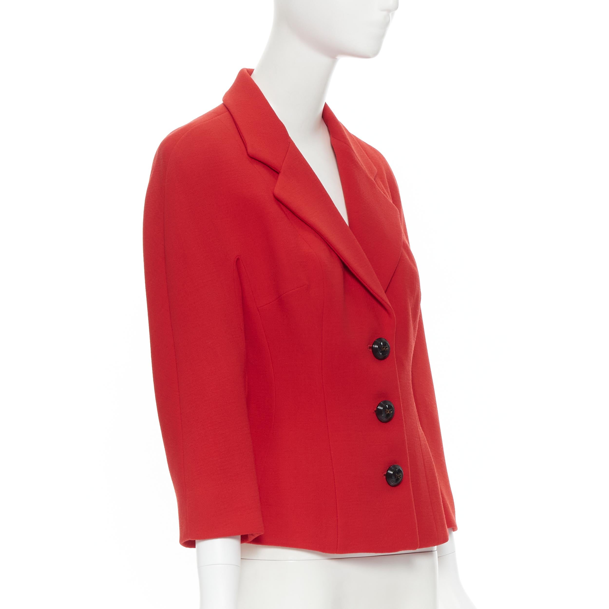 red blazer and skirt set