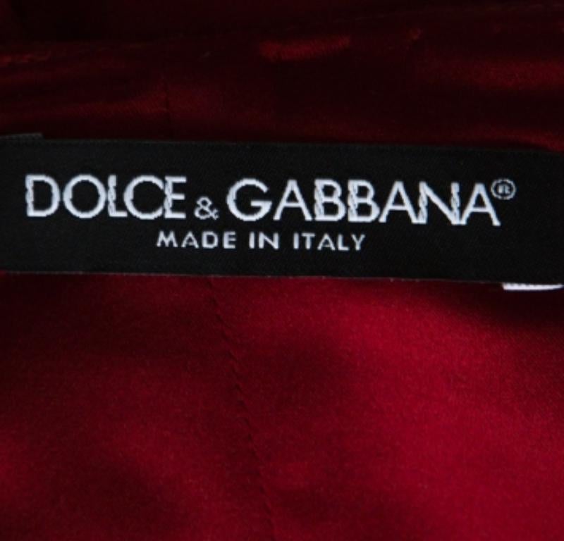 Dolce & Gabbana - Robe à manches longues en laine rouge S Bon état - En vente à Dubai, Al Qouz 2