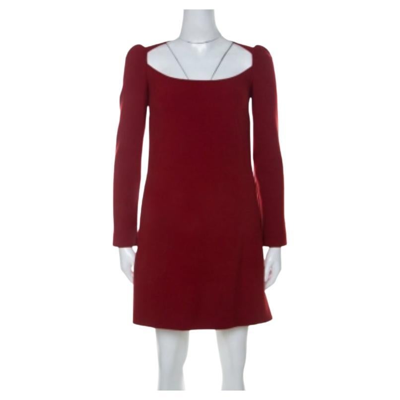 Dolce & Gabbana - Robe à manches longues en laine rouge S en vente