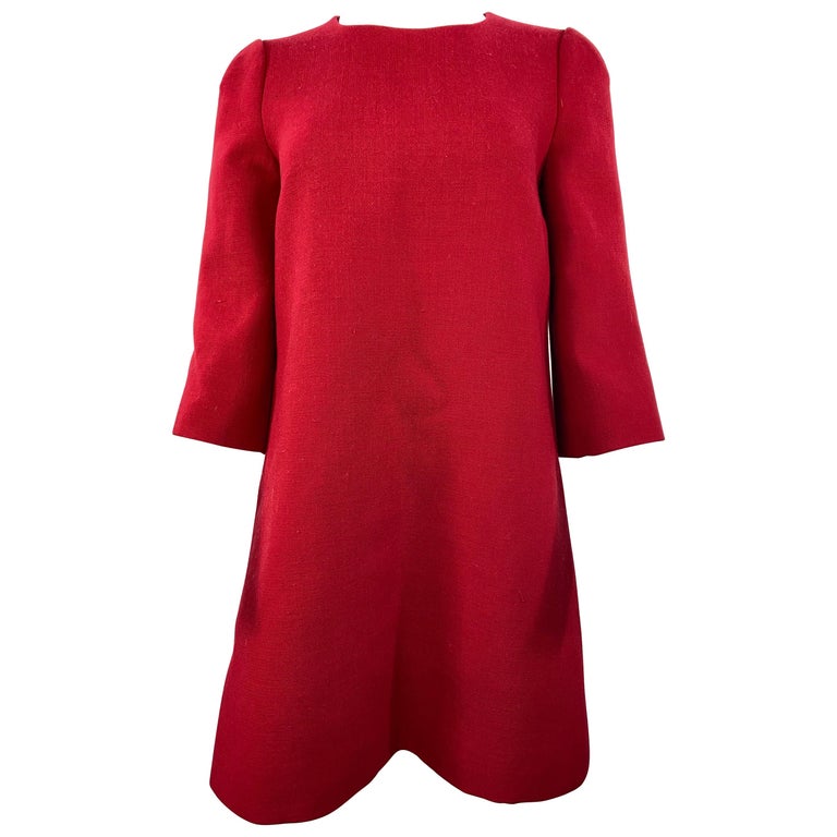 Dolce and Gabbana Red Wool Mini Dress Size 42 For Sale at 1stDibs | what  size is 42 in dolce and gabbana, size 42 dolce gabbana