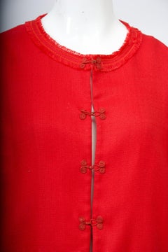 Dolce & Gabbana Red Woven Jacket with Animal Print Lining