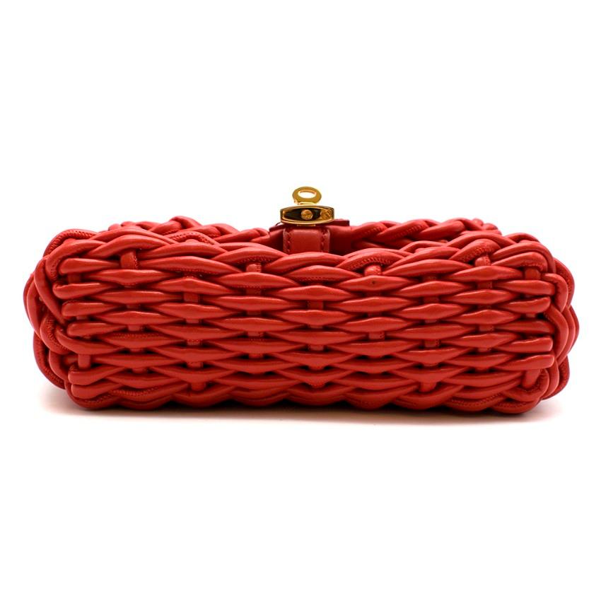 red woven bag
