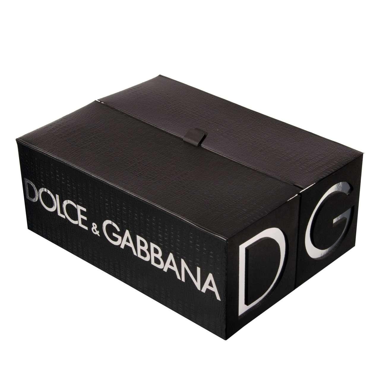 Dolce & Gabbana - Reptile Suede Sneakers ITALIA White EUR 43 In Excellent Condition For Sale In Erkrath, DE