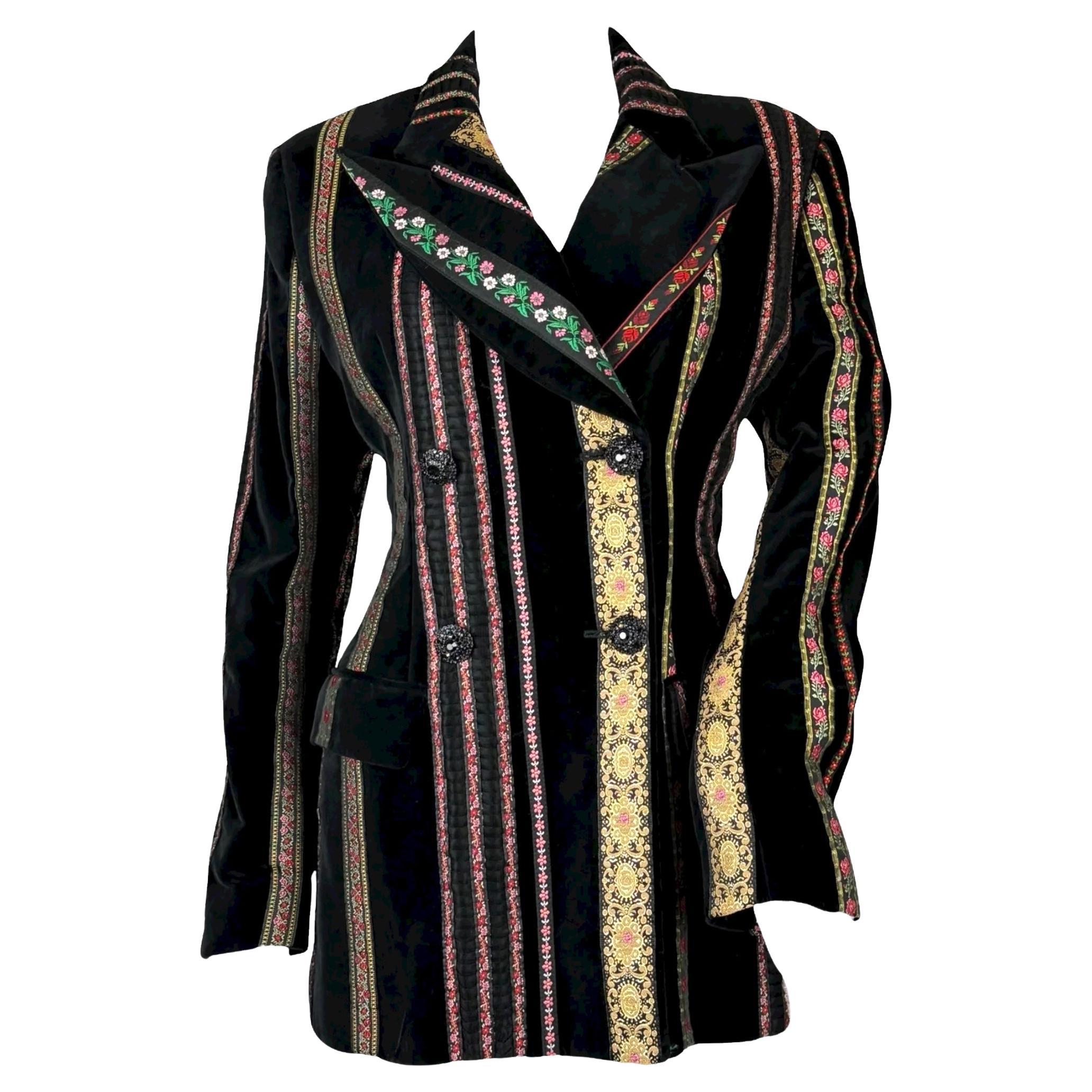 Dolce 
Gabbana Giacca folk in velluto "Rich Hippie", SS 1993 in vendita