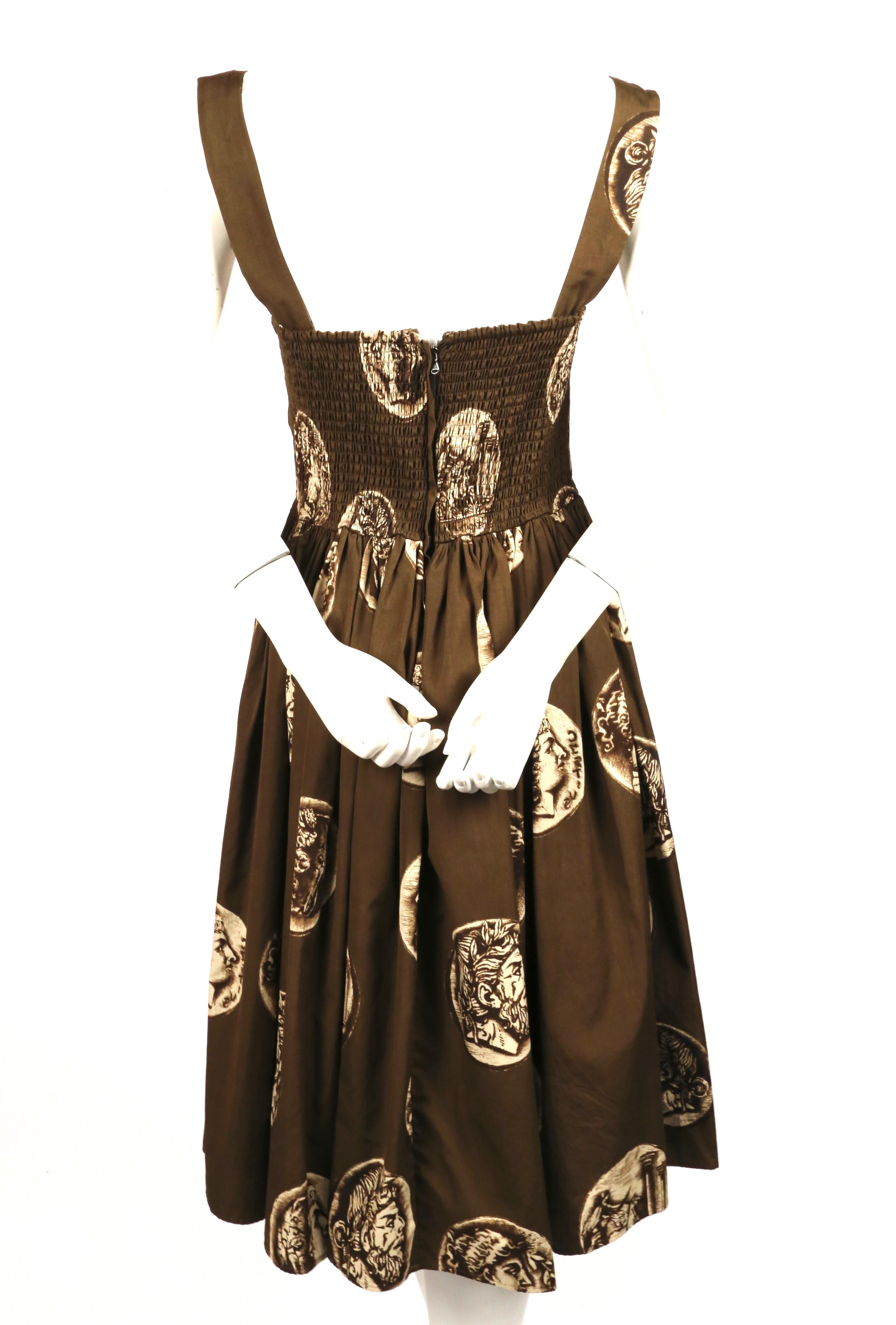 DOLCE & GABBANA Roman coin printed cotton dress In Excellent Condition In San Fransisco, CA