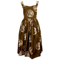 DOLCE & GABBANA Roman coin printed cotton dress