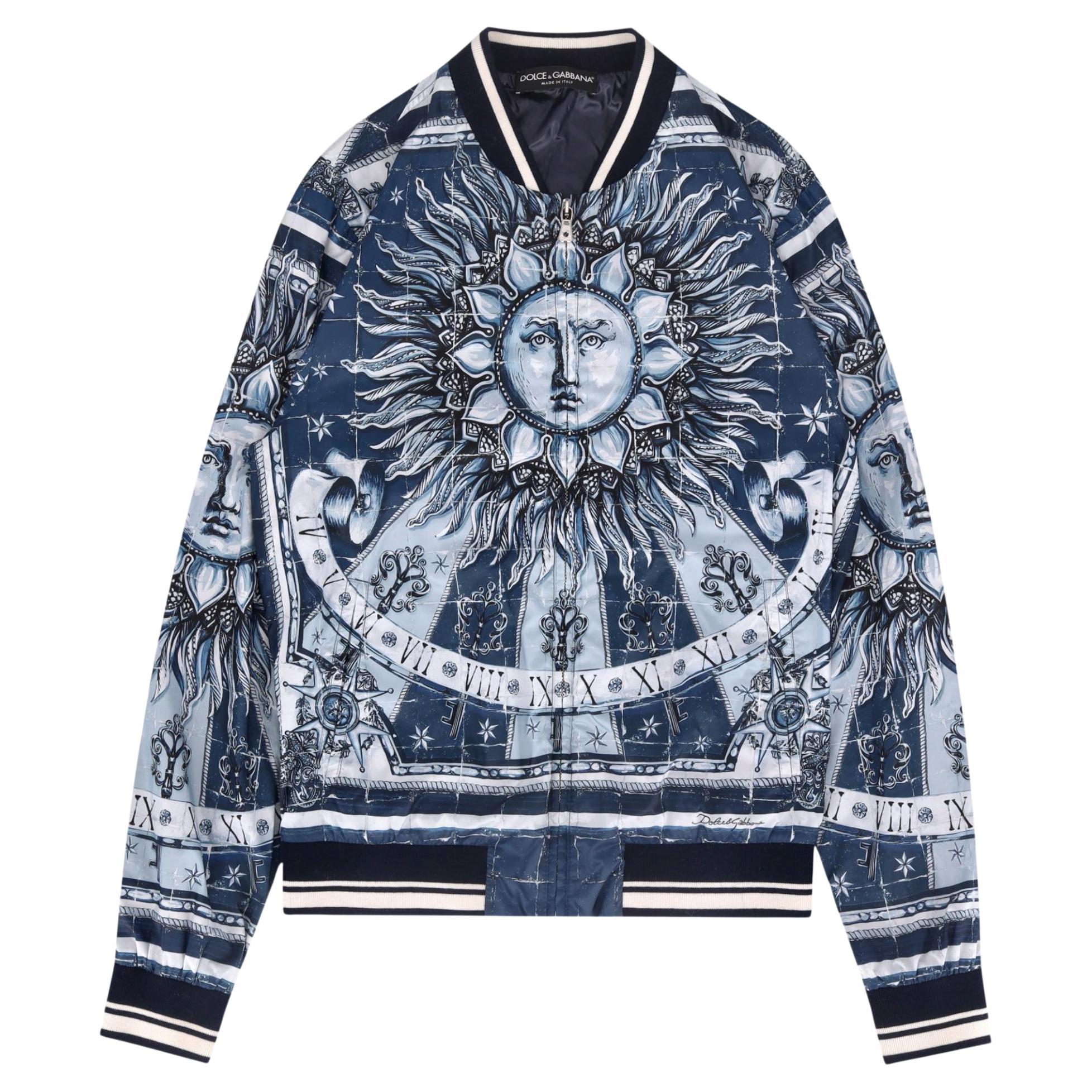 Dolce & Gabbana - Giacca bomber con stampa del sole romano e dello Zodiaco
