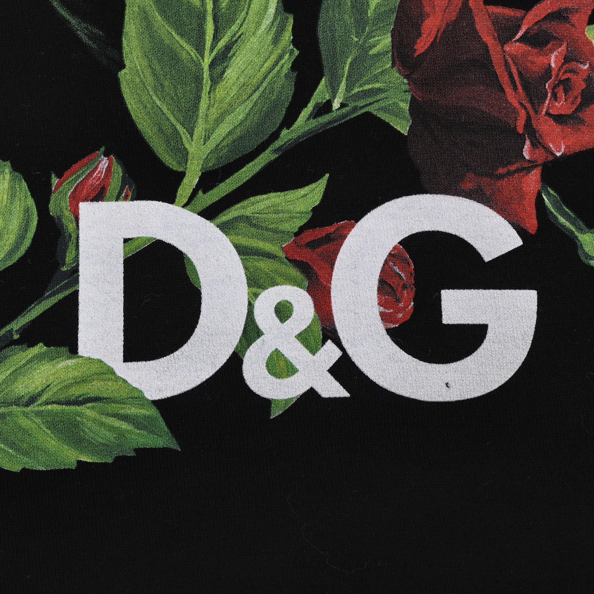 Women's Dolce & Gabbana 'ROS-AE' Cotton T-Shirt For Sale