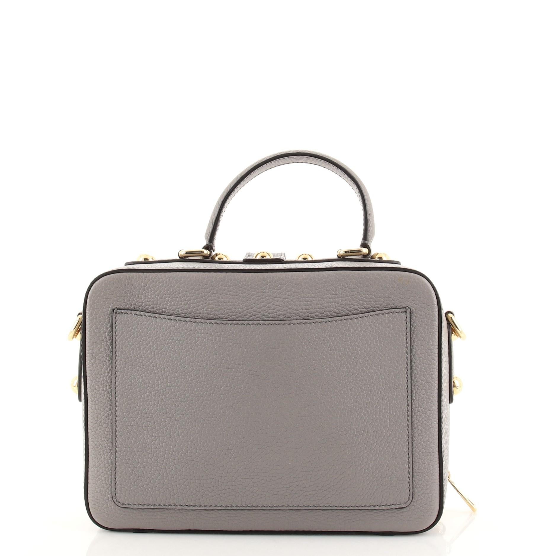 Dolce & Gabbana Rosaria Umhängetasche aus Leder Klein (Grau)