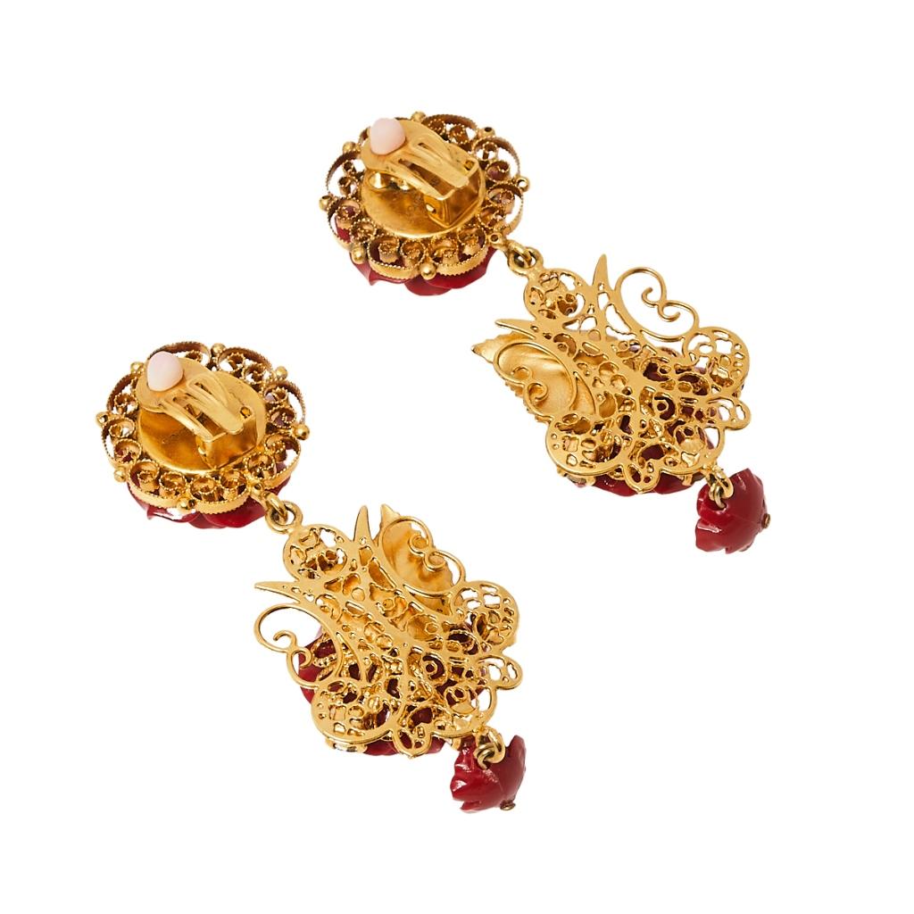 dolce and gabbana rose earrings