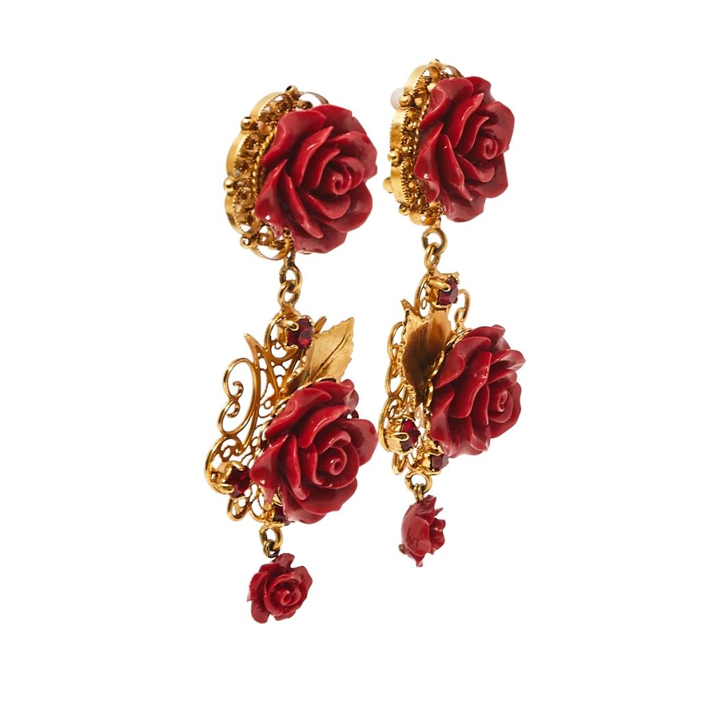 dolce gabbana rose earrings