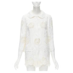 DOLCE GABBANA rose floral jacquard embroidery lace light cotton coat IT38 DOLCE GABBANA rose floral jacquard embroidery lace light cotton coat IT38