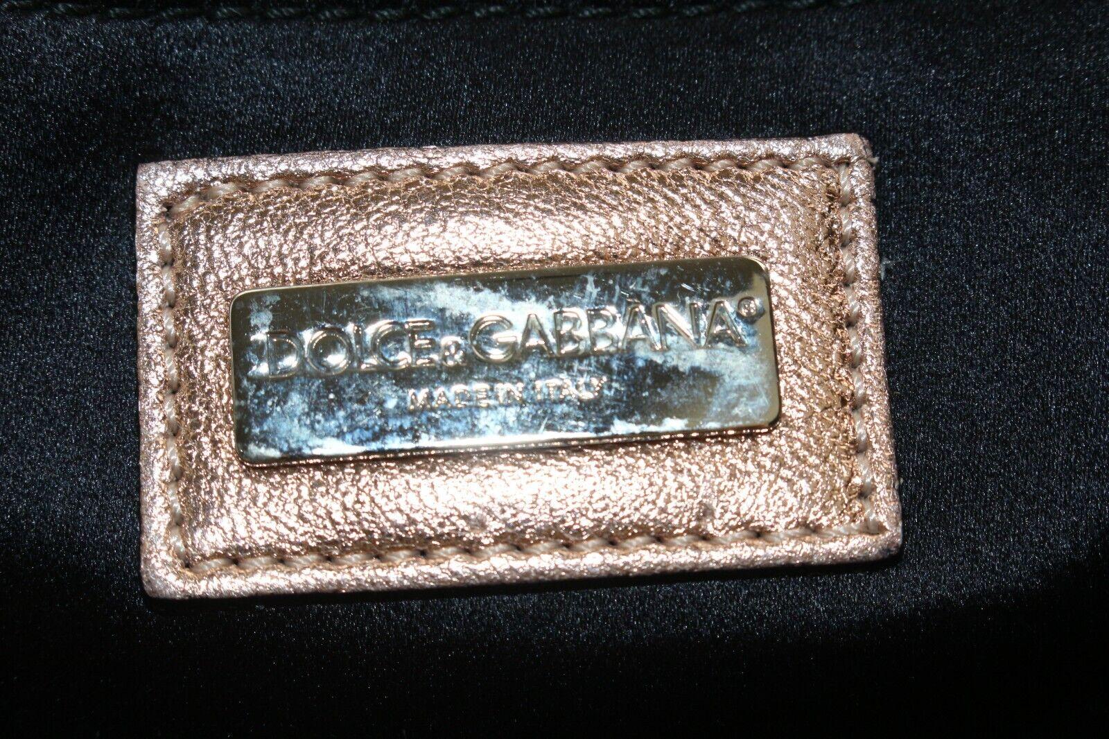 DOLCE & GABBANA Rose Gold Metallic Leather Shoulder Bag 4DG1226K For Sale 8