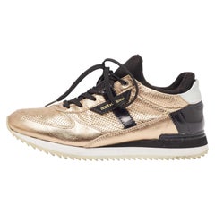 Dolce & Gabbana Rose Gold Perforated Leather Low Top Sneakers Size 39