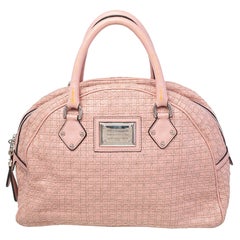 Dolce & Gabbana Rose Pink Woven Leather Miss Biz Satchel
