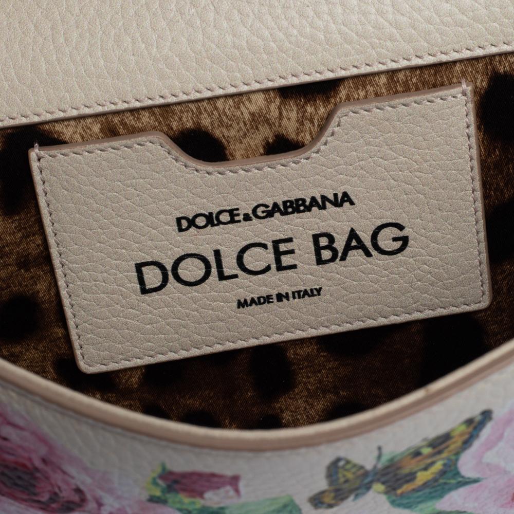 Dolce & Gabbana Rose Print Leather Miss Dolce Chain Shoulder Bag 1