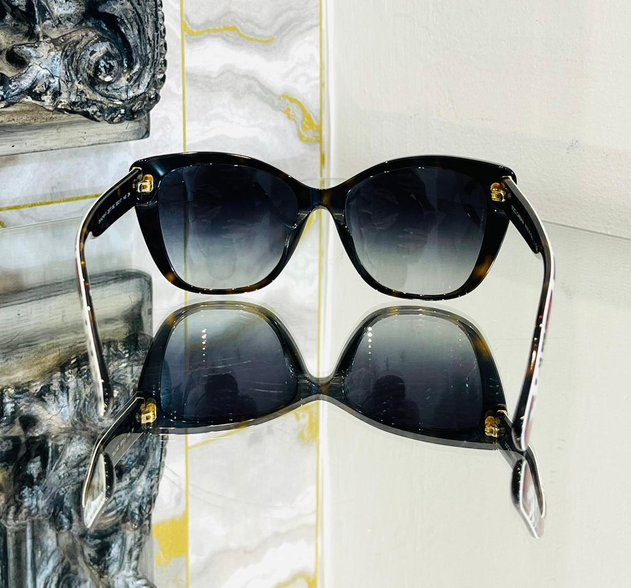 Dolce & Gabbana Rose-Print Sunglasses For Sale 1