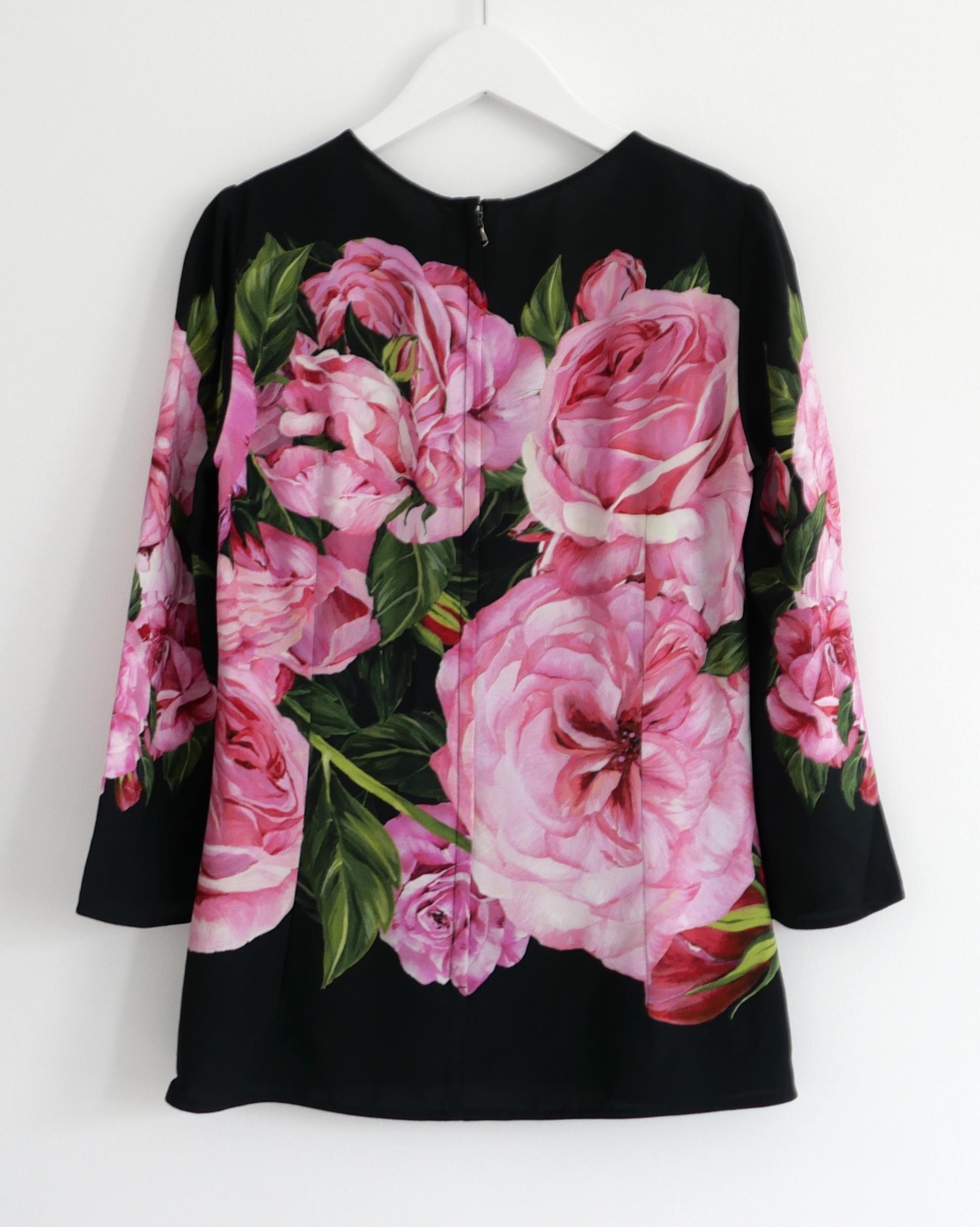 Blusa con estampado de rosas Dolce & Gabbana en Excelente estado para la venta en London, GB