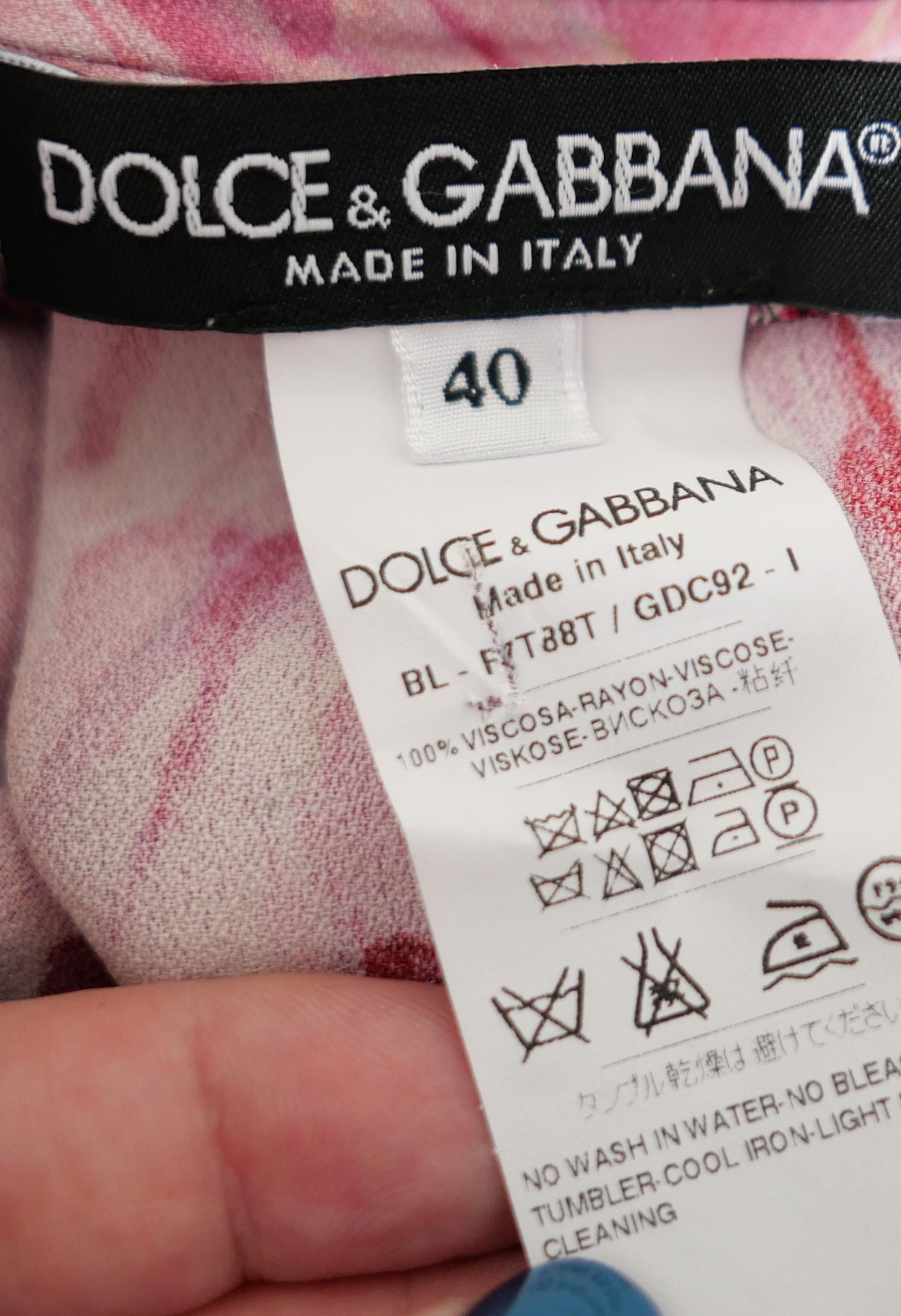 De las mujeres Blusa con estampado de rosas Dolce & Gabbana en venta