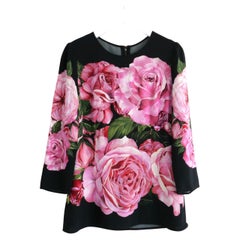 Blusa con estampado de rosas Dolce & Gabbana