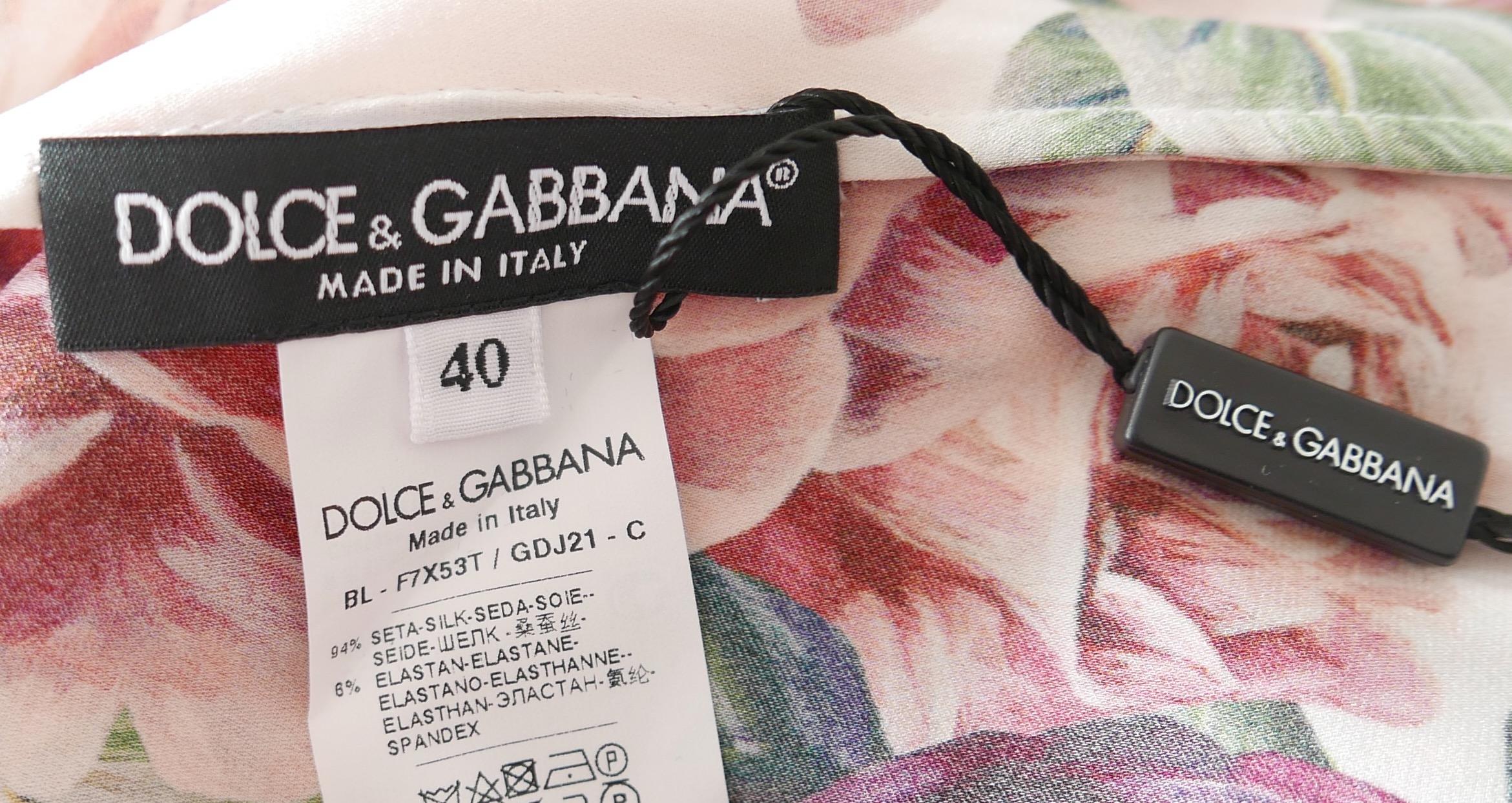 Women's Dolce & Gabbana rose print top For Sale