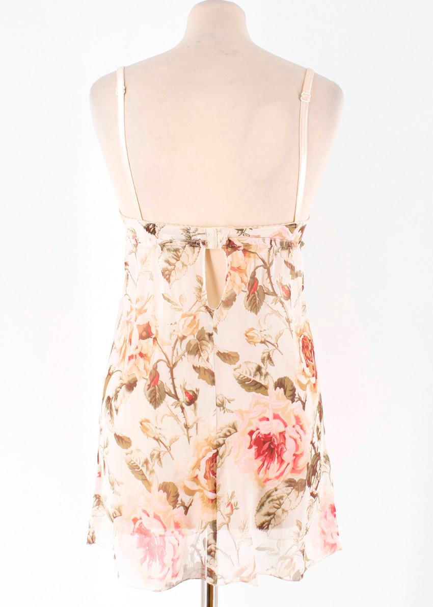 White Dolce & Gabbana Rose-Print Underwired camisole top FR 38