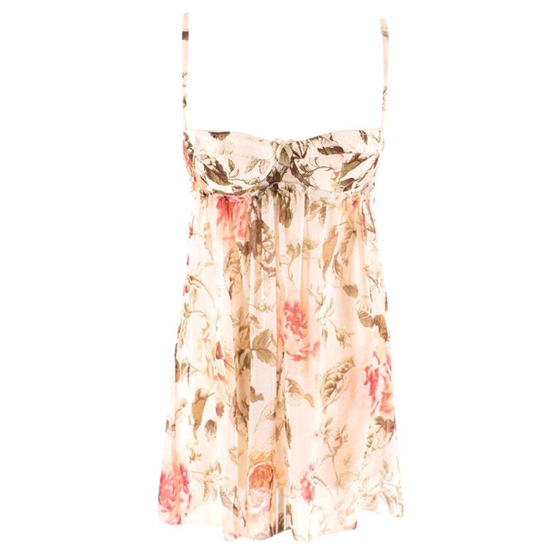 Dolce & Gabbana Rose-Print Underwired camisole top FR 38