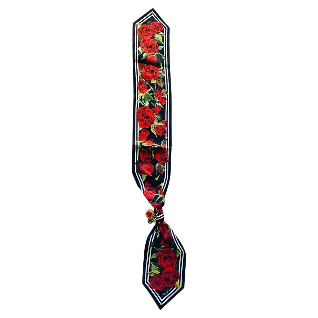 Dolce & Gabbana Rose Printed brooche in Red