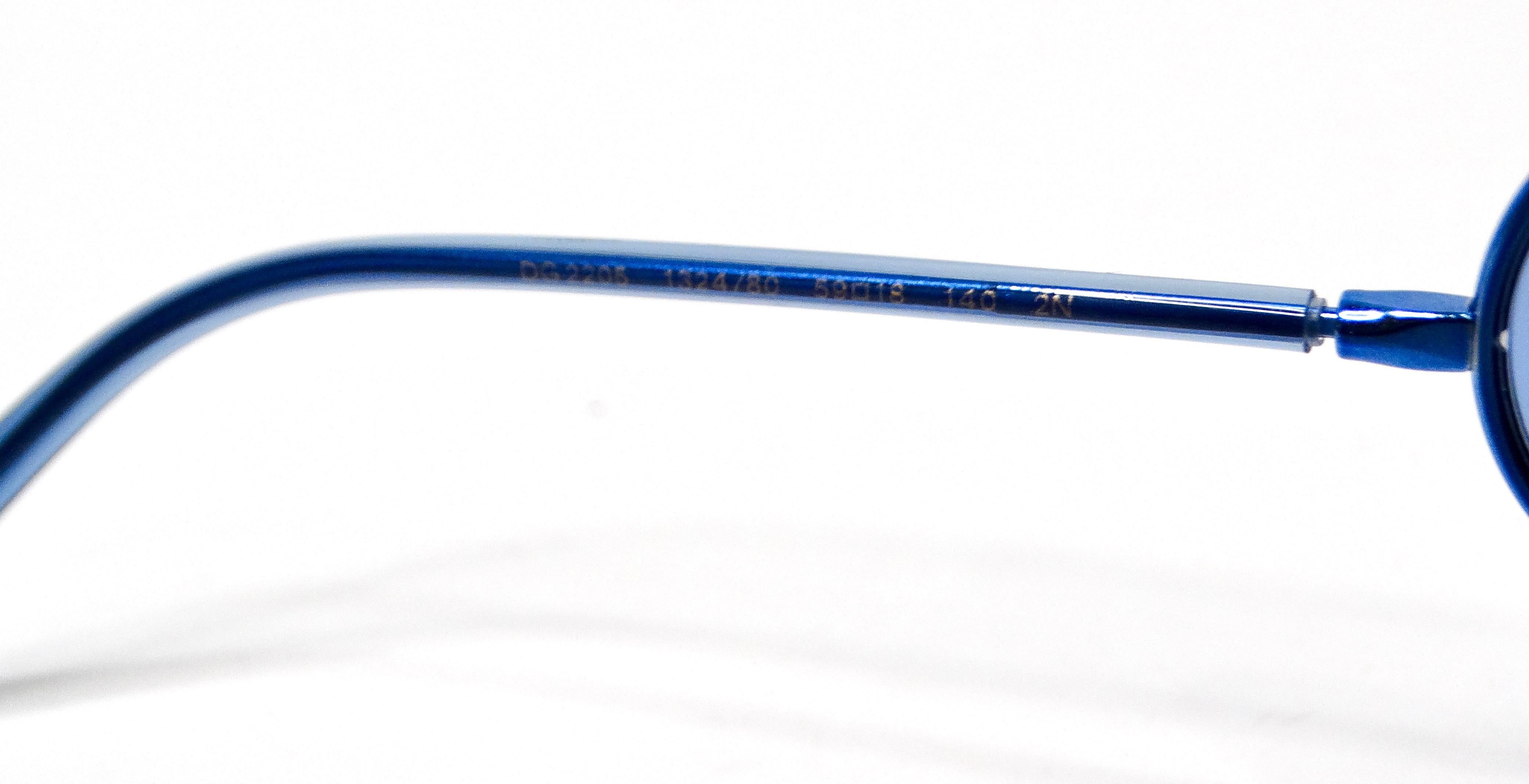 Dolce & Gabbana Round Blue Metal Frame DG Sunglasses For Sale 1