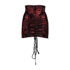 Dolce & Gabbana ruby brocade corseted girdle style micro mini skirt, ss 1993