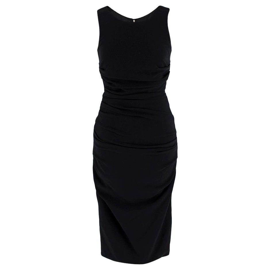 Dolce & Gabbana Ruched Black Sleeveless Dress - Size US 0-2 For Sale