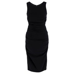 Dolce & Gabbana Ruched Black Sleeveless Dress - Size US 0-2